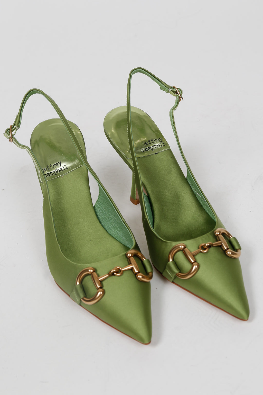 JEFFREY CAMPBELL | Estella Sling Pump - Green Satin