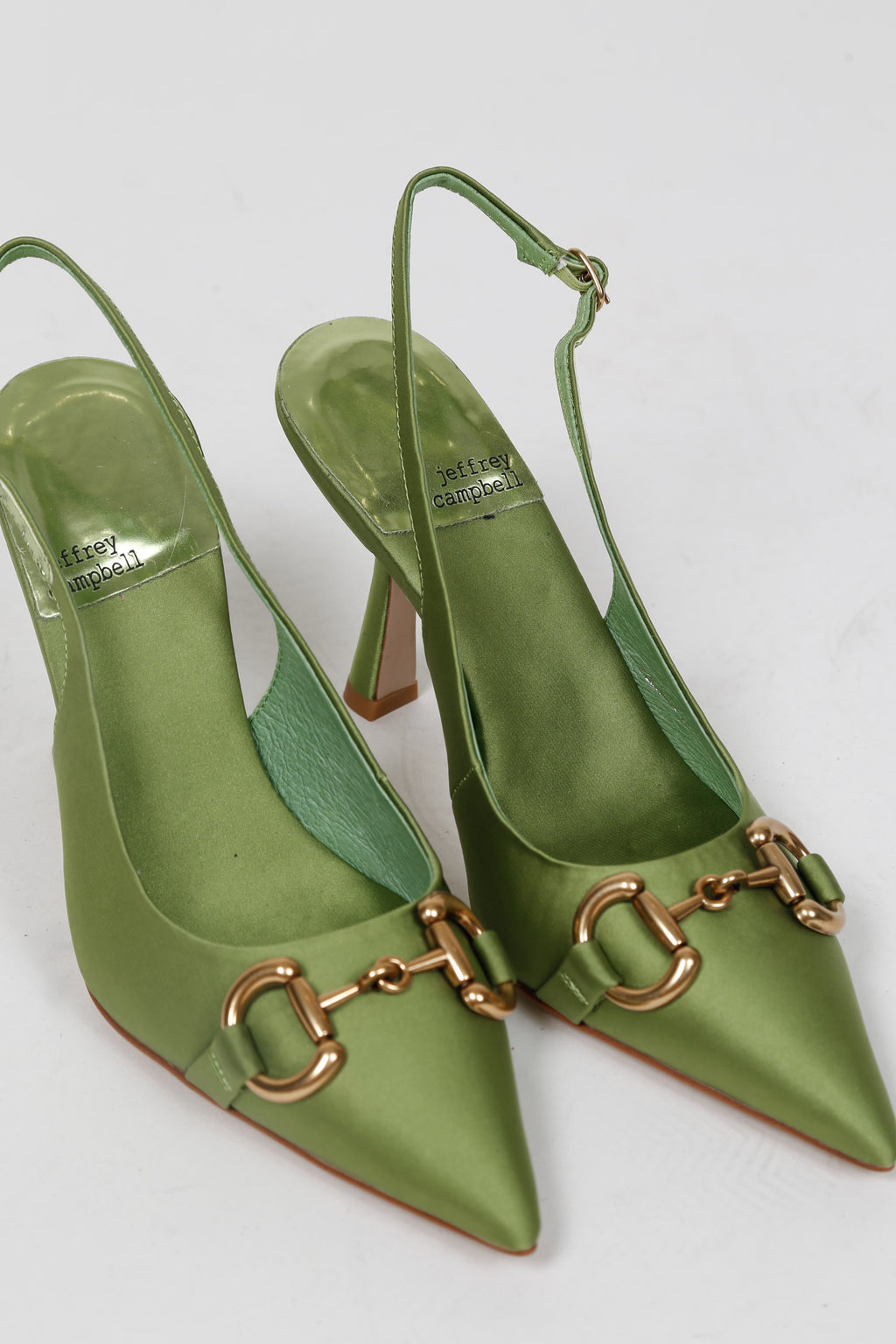 JEFFREY CAMPBELL | Estella Sling Pump - Green Satin