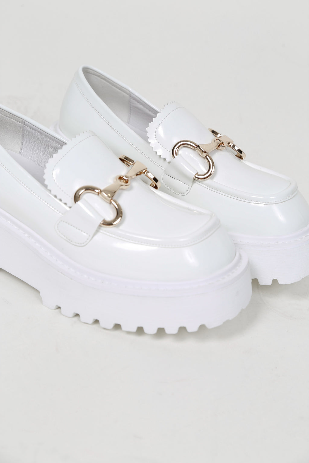 JEFFREY CAMPBELL | Skooled Lug Platform Loafer - White Box