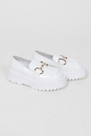 JEFFREY CAMPBELL | Skooled Lug Platform Loafer - White Box