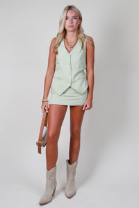 AMANDA UPRICHARD | Chatham Skort Romper - Aloe
