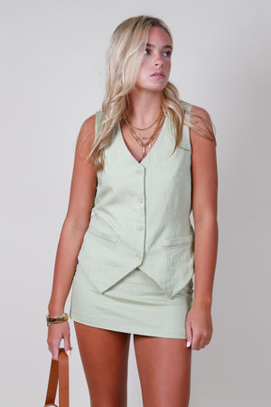 AMANDA UPRICHARD | Chatham Skort Romper - Aloe