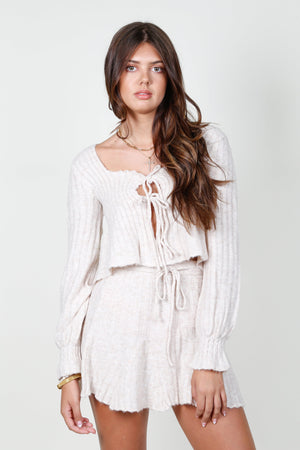 Soft Knit Skirt Set - Ivory