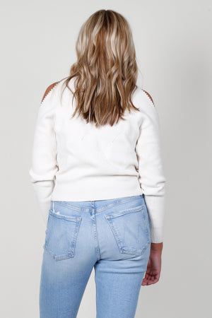 ASTR | Pearl Detail Sweater - Cream