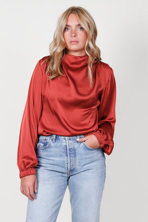 ASTR | Mila Silk Top - Rust