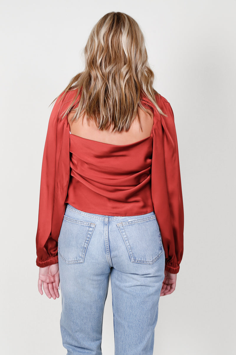 ASTR | Mila Silk Top - Rust