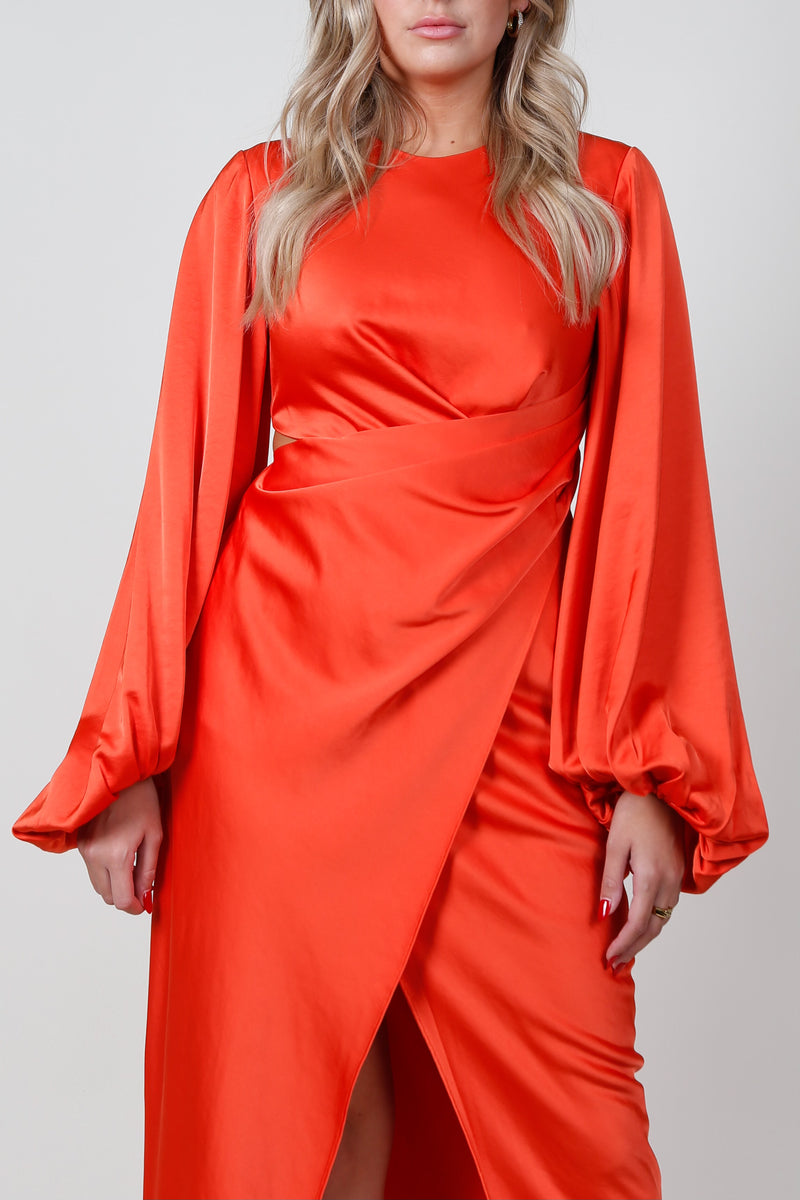 SIGNIFICANT OTHER | Lara Long Sleeve Dress - Rust Red