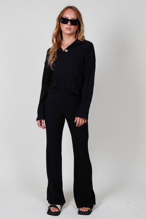 PROJECT SOCIAL T | Sure Shot Collared Sweater Pullover - Black