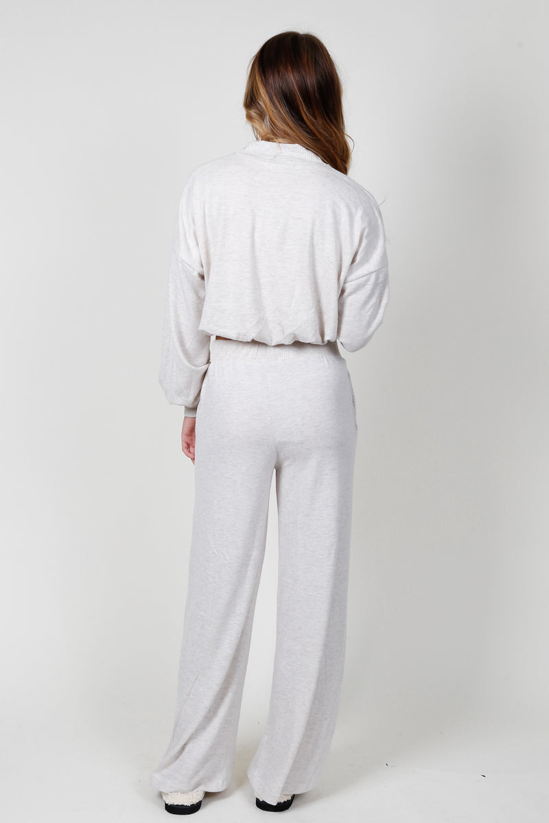 PROJECT SOCIAL T | Rocky Cozy Half Zip Top - Oatmeal