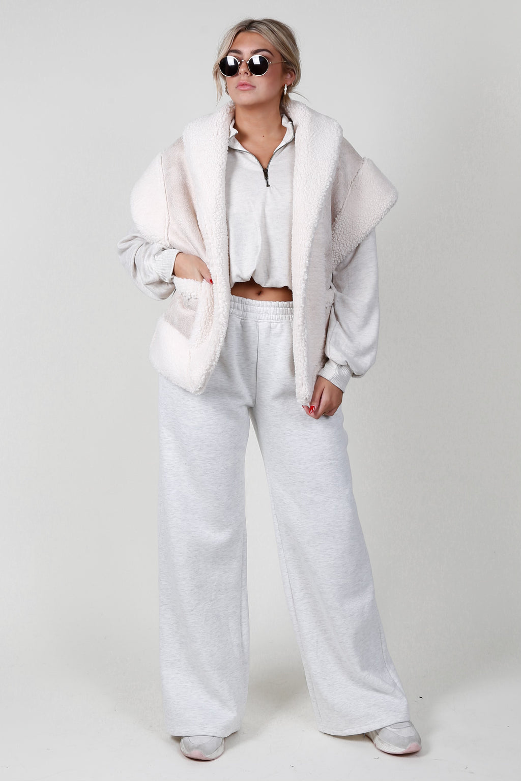 LINE & DOT | Ace Fur Shearling Vest - Taupe