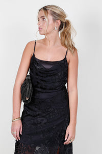ASTR | The Aubrielle Burnout Maxi Dress - Black