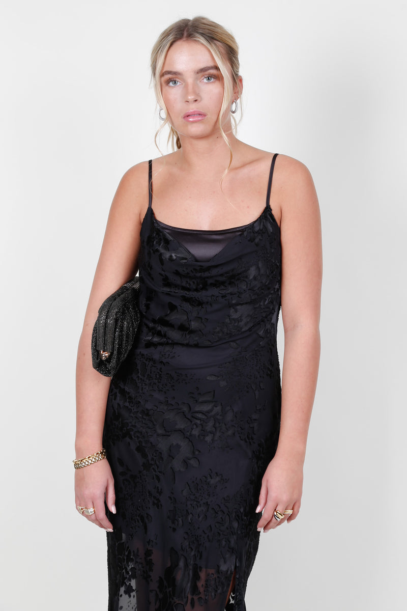 ASTR | The Aubrielle Burnout Maxi Dress - Black