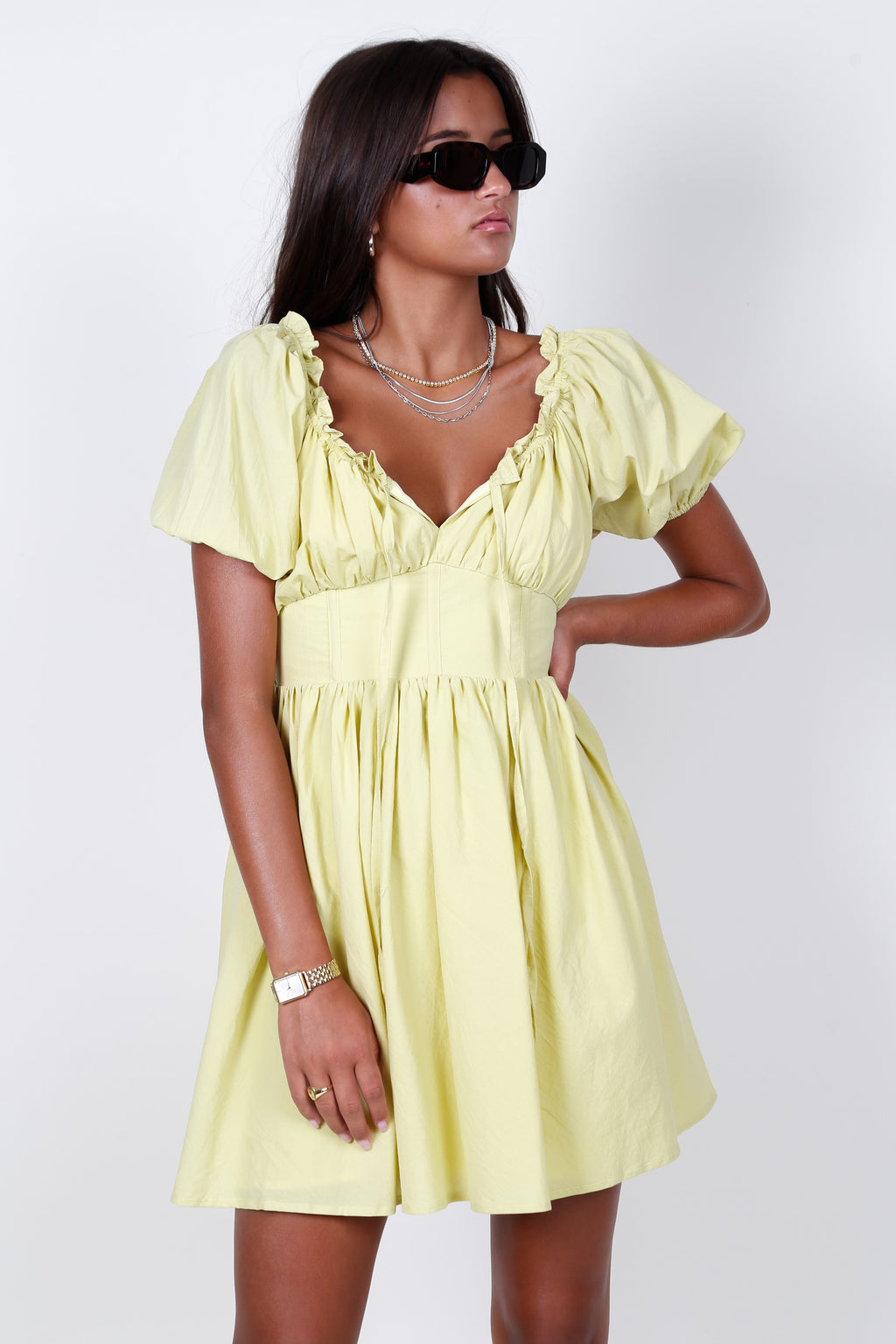 Corset Mini Dress - Kiwi