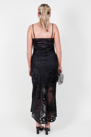ASTR | The Aubrielle Burnout Maxi Dress - Black