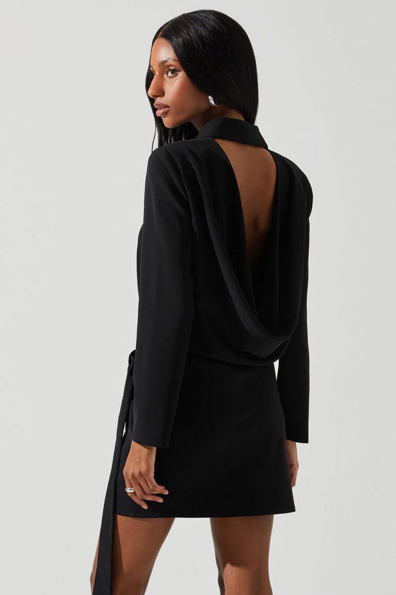 ASTR | Graciela Wrap Blazer Dress - Black