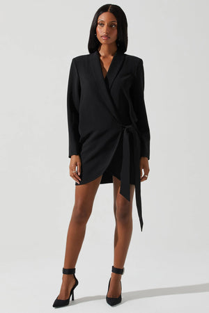 ASTR | Graciela Wrap Blazer Dress - Black