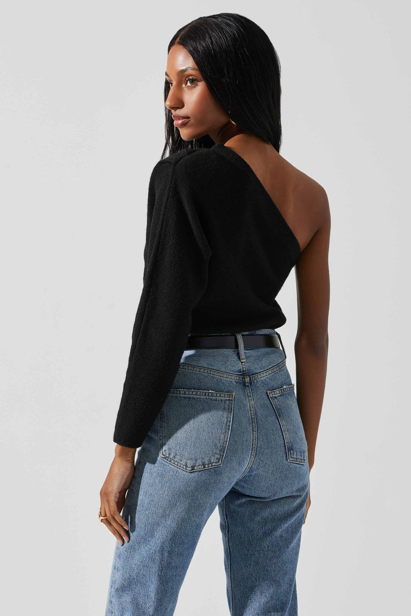 ASTR | Cosima One Shoulder Sweater - Black