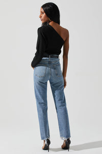ASTR | Cosima One Shoulder Sweater - Black