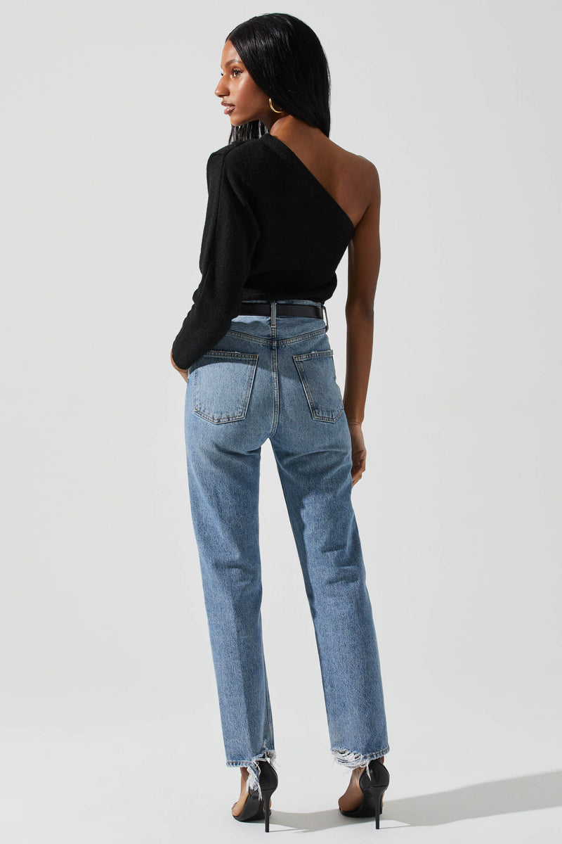 ASTR | Cosima One Shoulder Sweater - Black