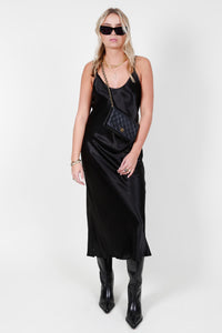 ENZA COSTA | Bias Cut Slip Dress - Black