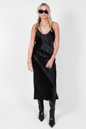 ENZA COSTA | Bias Cut Slip Dress - Black