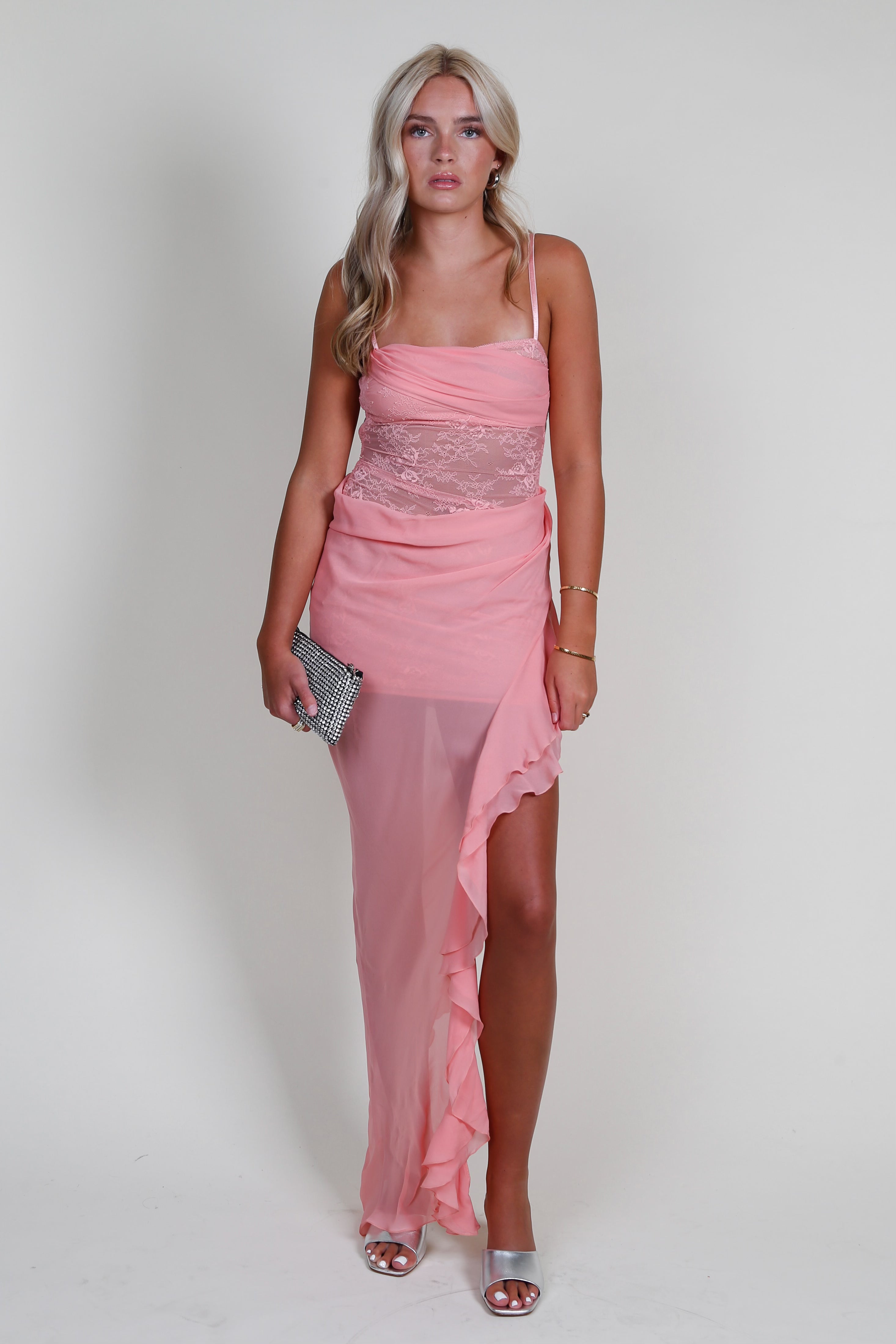 BEC + BRIDGE | Liv Asym Dress - Pink Sherbert Scarlet Clothing BEC + BRIDGE | Liv Asym Dress - Pink Sherbert Scarlet Clothing