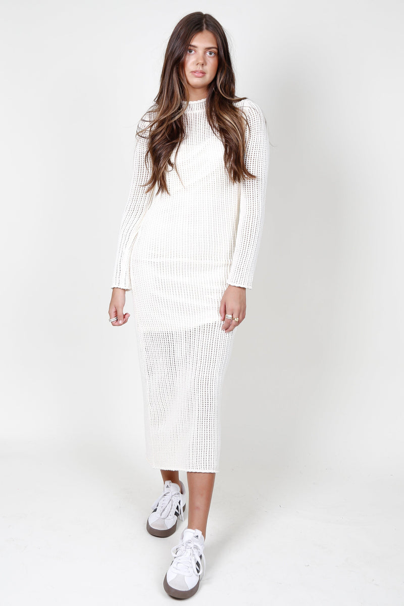 Crotchet This Way Dress - Milk