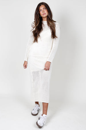 Crotchet This Way Dress - Milk