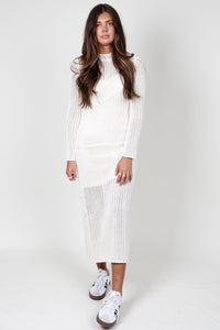 Crotchet This Way Dress - Milk