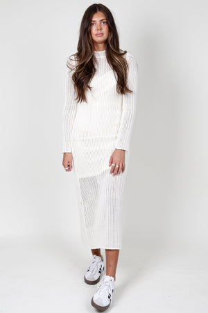 Crotchet This Way Dress - Milk