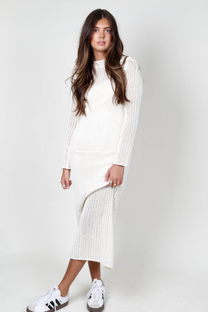 Crotchet This Way Dress - Milk