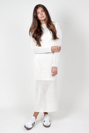 Crotchet This Way Dress - Milk