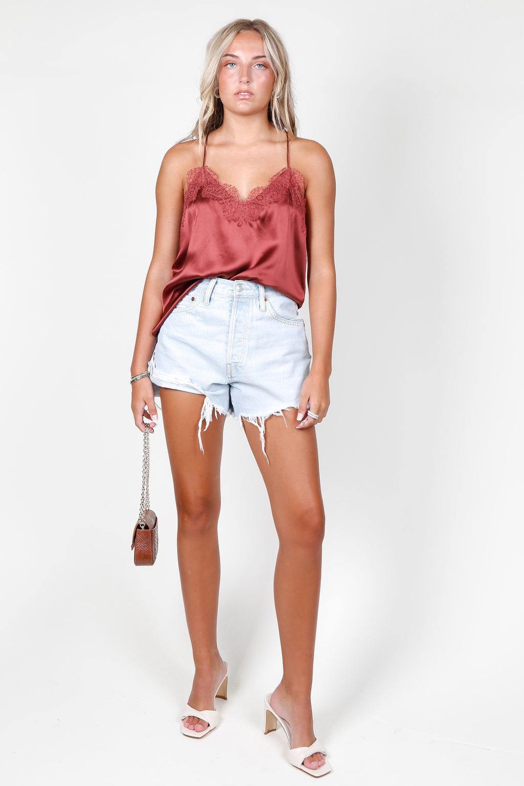 CAMI NYC | Racer Charmeuse Cami - Spice