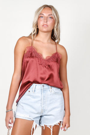 CAMI NYC | Racer Charmeuse Cami - Spice