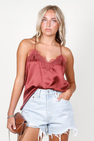 CAMI NYC | Racer Charmeuse Cami - Spice
