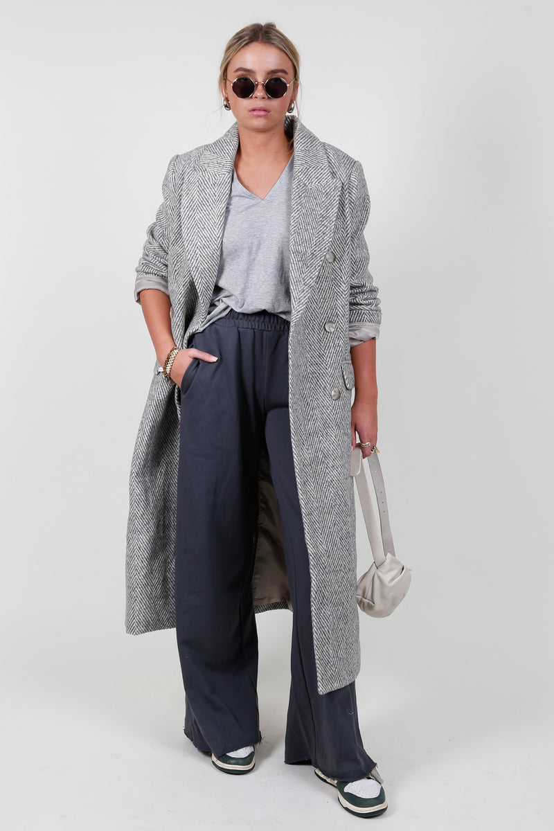 ASTR | The Morana Oversized Boucle Coat - Grey