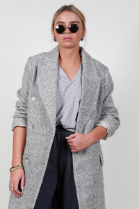 ASTR | The Morana Oversized Boucle Coat - Grey