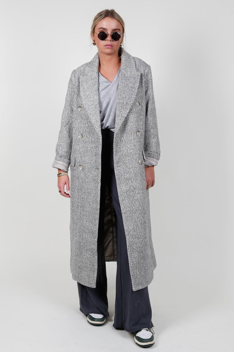 ASTR | The Morana Oversized Boucle Coat - Grey