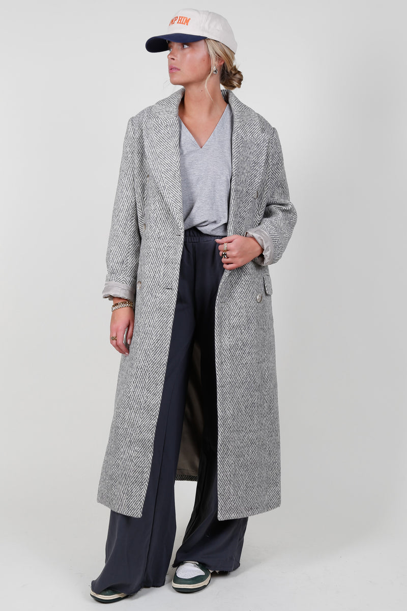 ASTR | The Morana Oversized Boucle Coat - Grey