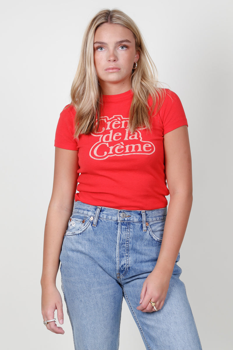 RE/DONE | Baby Tee Creme De La Creme - Cherry