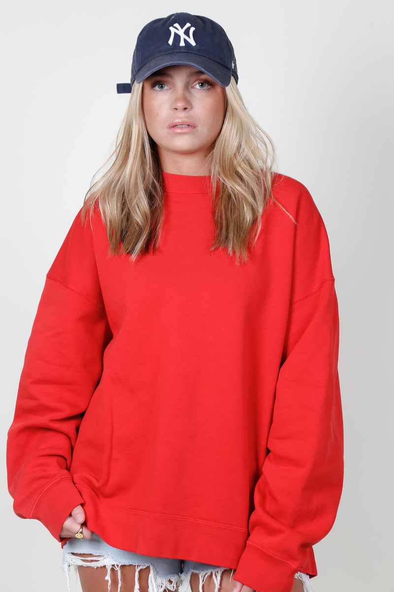 RE/DONE | Oversized Crewneck Sweatshirt - Cherry