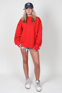 RE/DONE | Oversized Crewneck Sweatshirt - Cherry