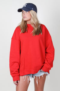 RE/DONE | Oversized Crewneck Sweatshirt - Cherry