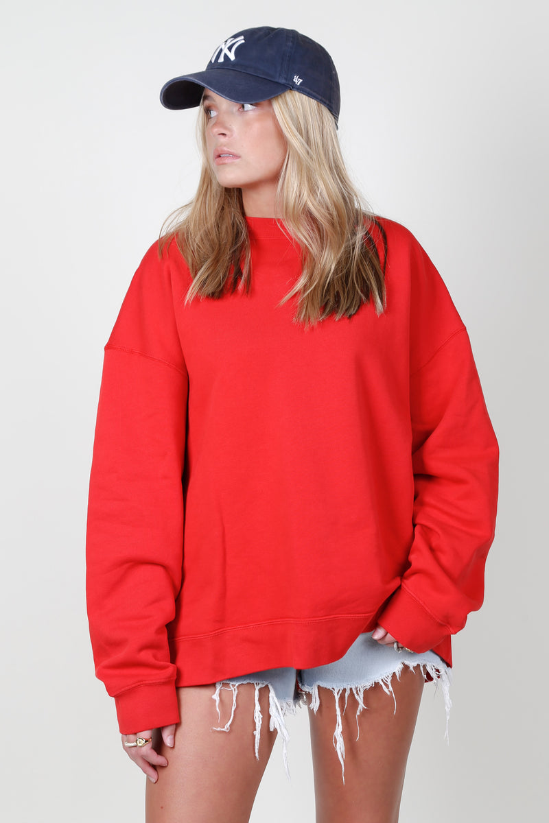 RE/DONE | Oversized Crewneck Sweatshirt - Cherry