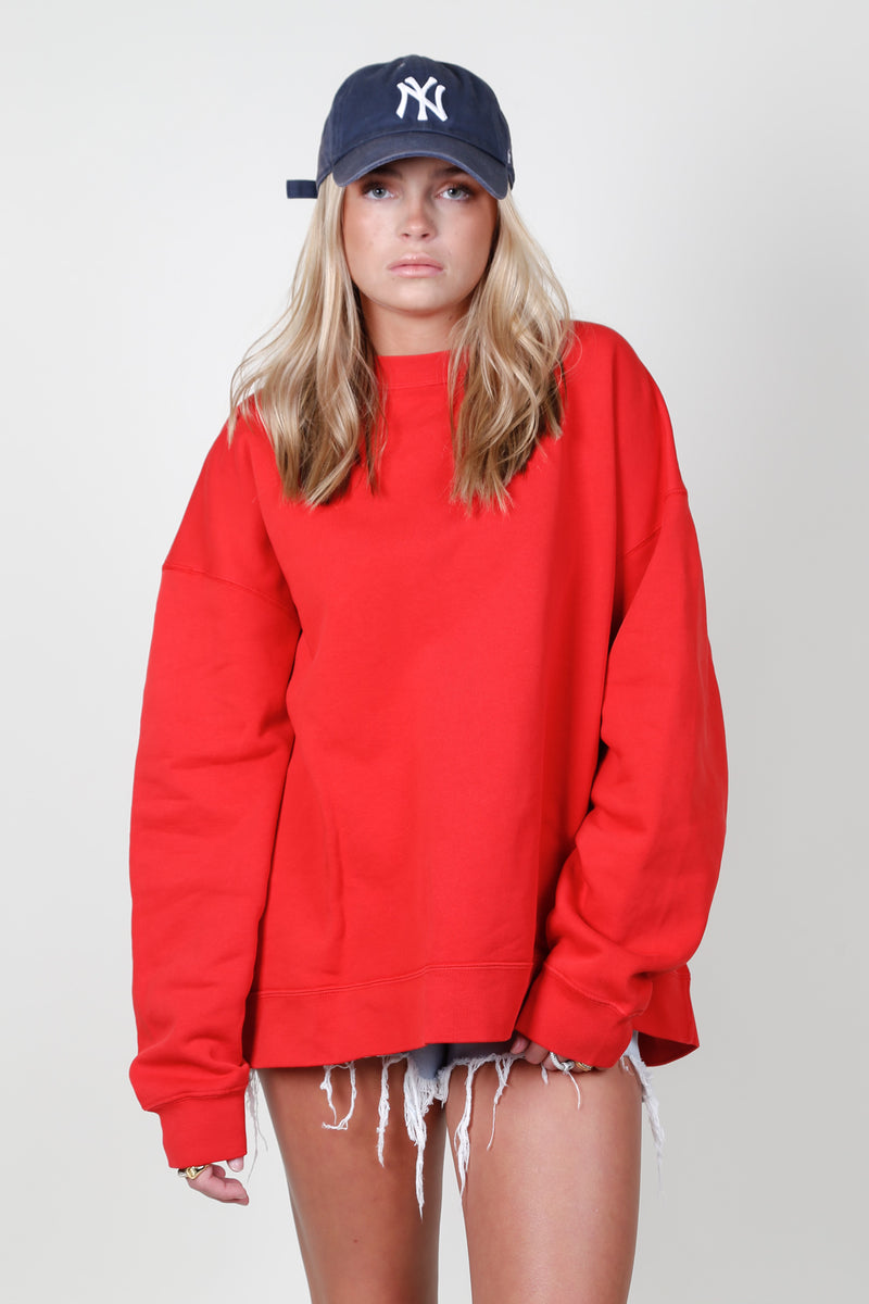 RE/DONE | Oversized Crewneck Sweatshirt - Cherry