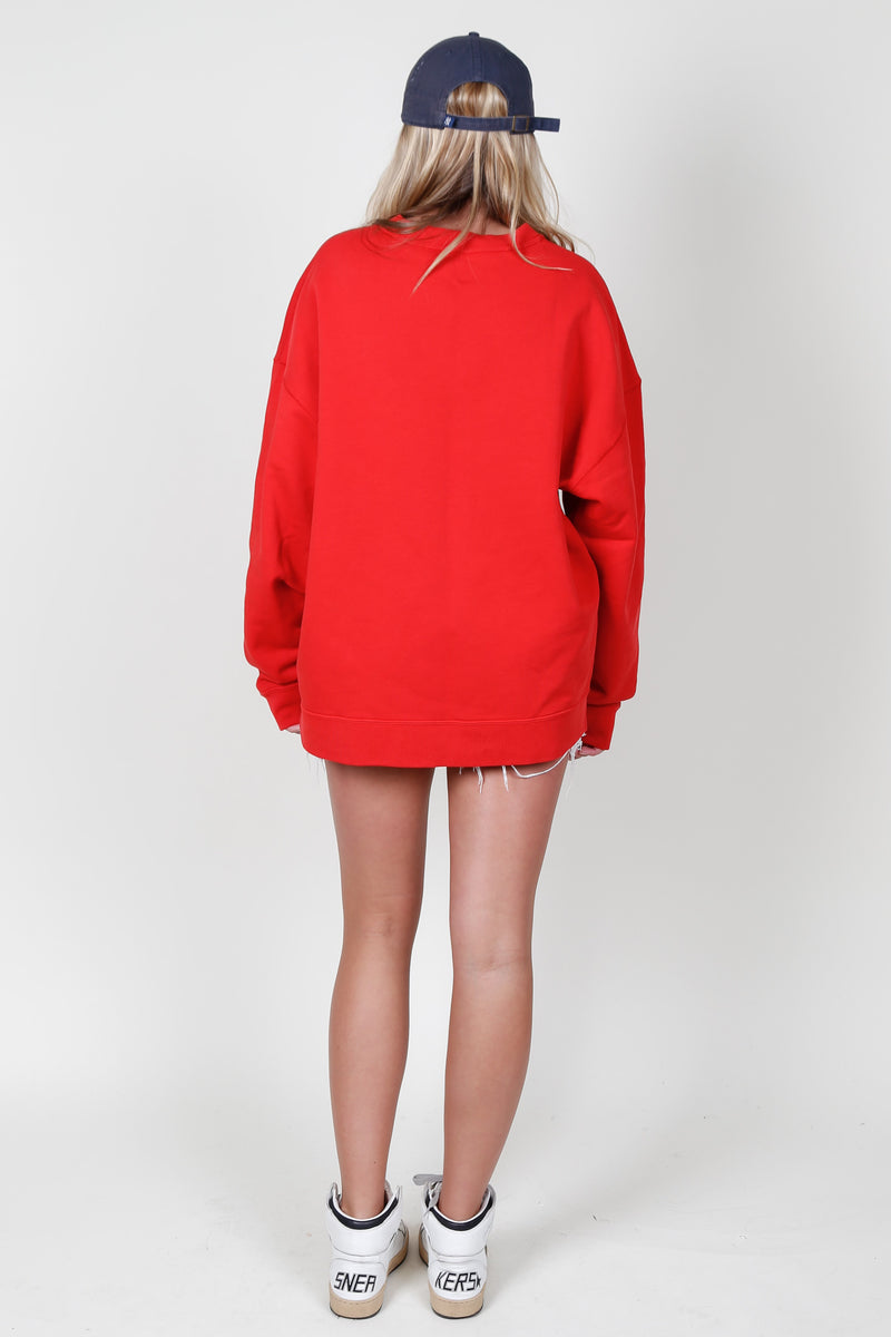 RE/DONE | Oversized Crewneck Sweatshirt - Cherry