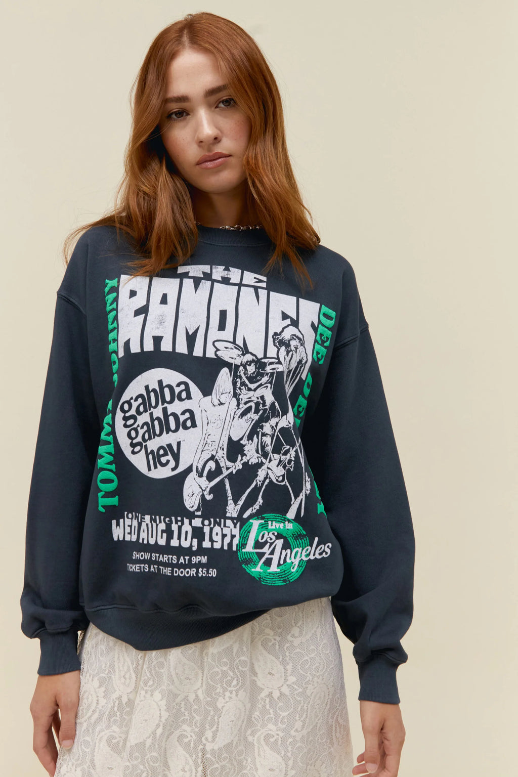 DAYDREAMER | Ramones Gabba Gabba Hey BF Crew - Vintage Black