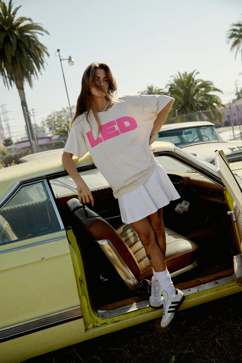 DAYDREAMER | Led Zep Merch Tee - Dirty White