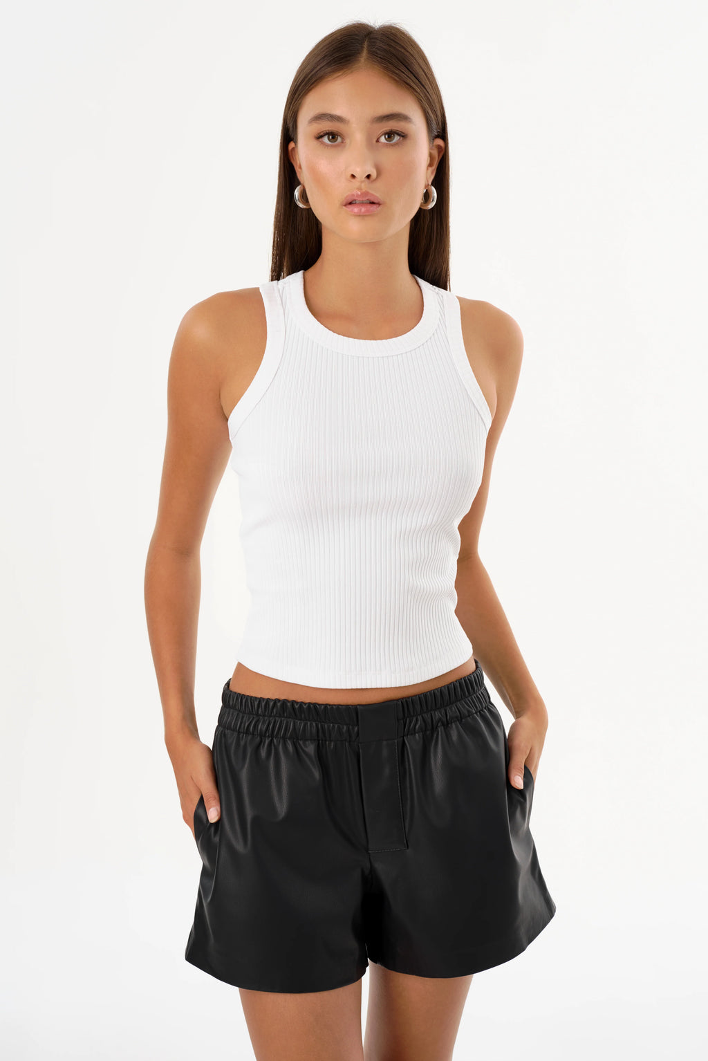 LAMARQUE | Vicki Rib Knit Tank - White