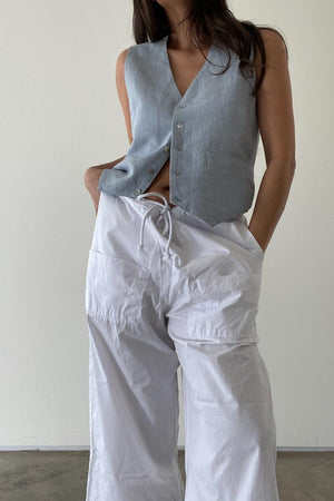 Linen Vest - Ice